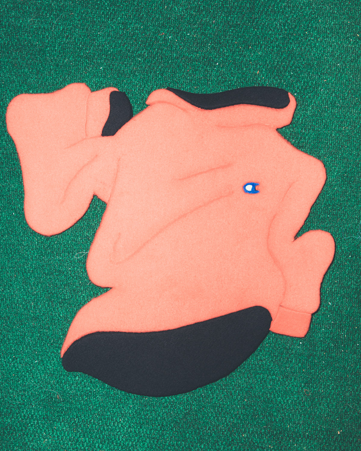 A sculpture of a champion sweatshirt by Jack Herzog.